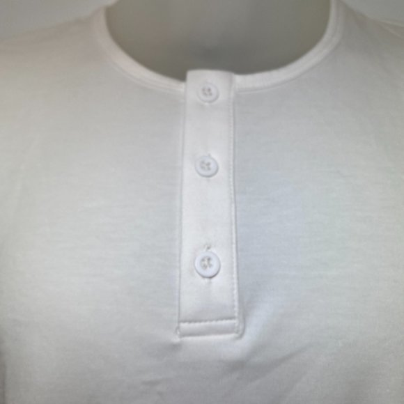 Cuts Clothing Long Sleeve Henley Split Hem T-Shirt - Picture 2 of 4